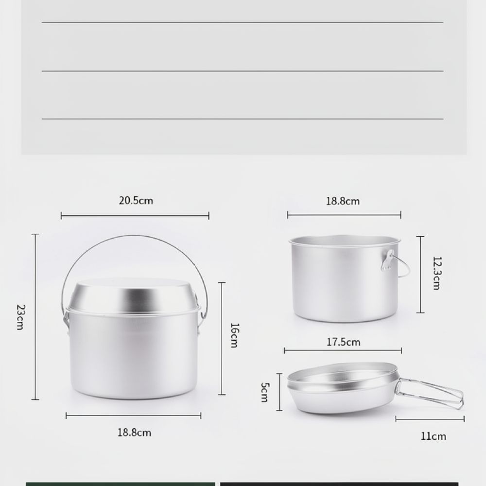 Camping Cooking Dining Set - Набор алюминиевой посуды для пикника на