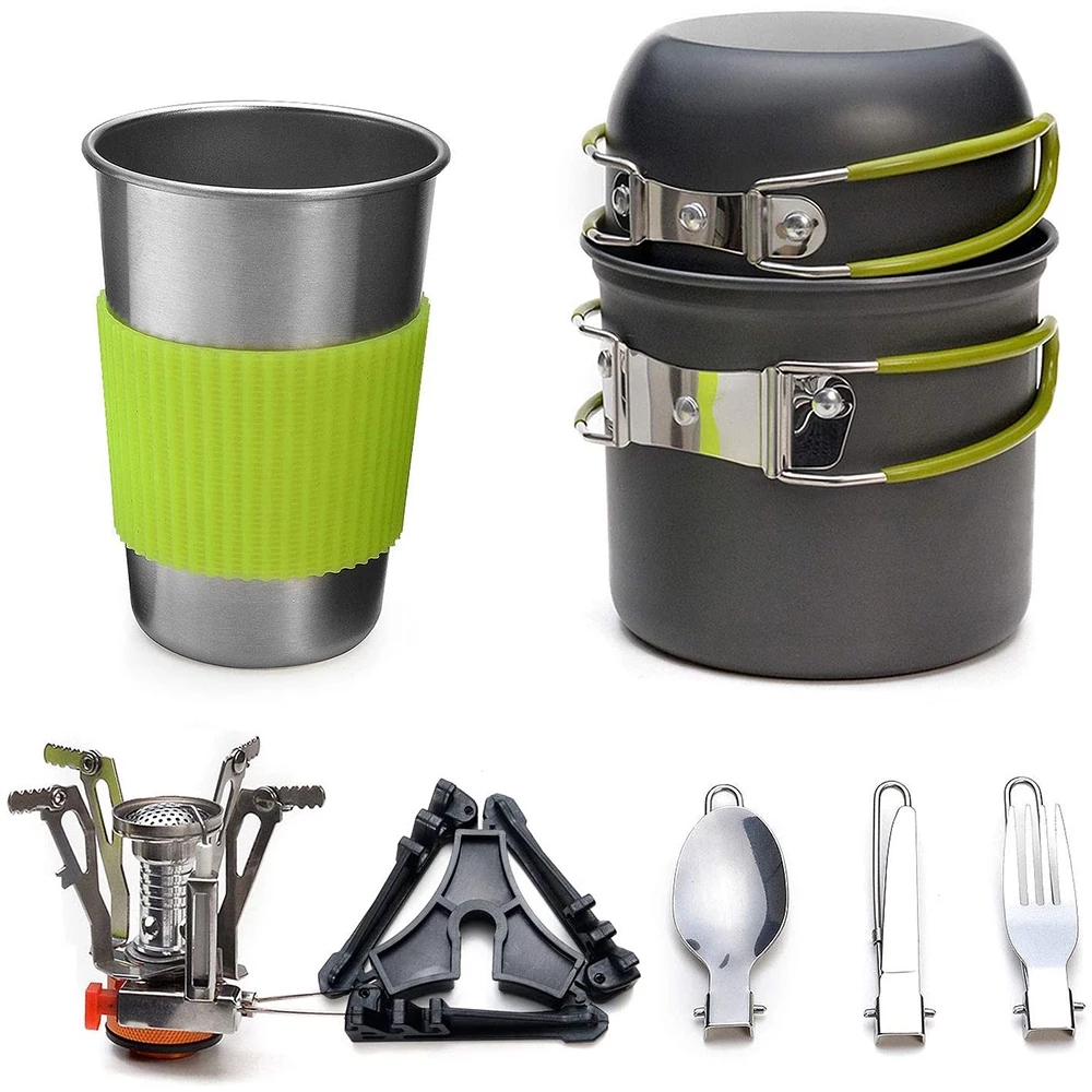 Camping Cooking Organizer - Набор посуды для кемпинга с плитой,