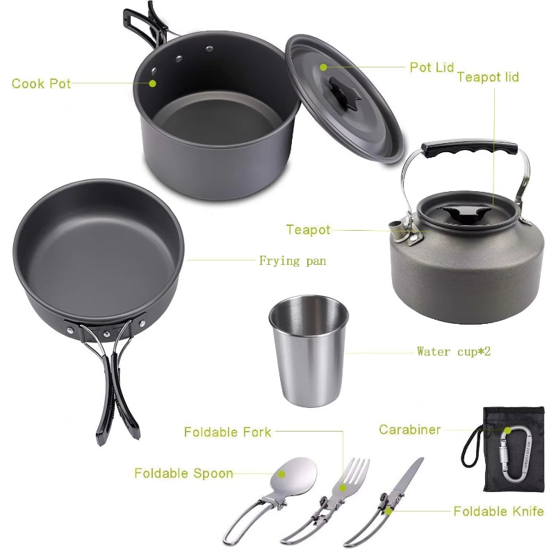 Высококачественная легкая похо – обзор и цена Quality Camping Cooking Set